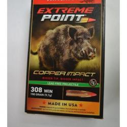 1 BOITE DE 20 BALLES WINCHESTER 150 GR EXTREME POINT COPPER IMPACT  NEUVE