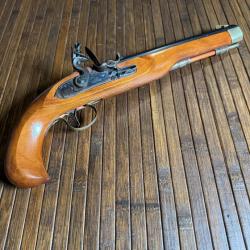 BEAU PISTOLET A SILEX KENTUCKY FLINTLOCK JUKAR CALIBRE 45 CANON RAYÉ JAMAIS TIRÉ