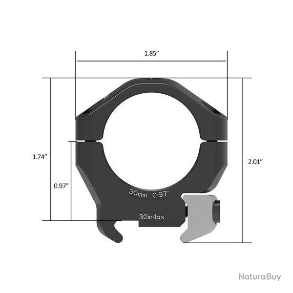 Paire de collier arken optics Titane 30mm Ht bas Halo TI