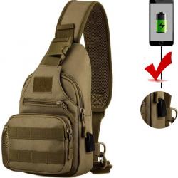 Sac à dos EDC Molle pour voyage et randonnée charge USB* KAKI*LIVRAISON GRATUITE !!!