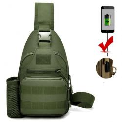 Sac à dos EDC Molle pour voyage et randonnée charge USB* VERT MILLITAIRE*LIVRAISON GRATUITE !!!