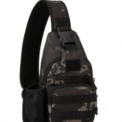 Sac à dos EDC Molle pour voyage et randonnée charge USB* CAMOUFLAGE NOIR*LIVRAISON GRATUITE !!!