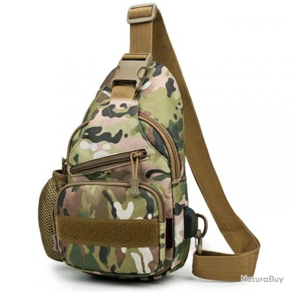 Dulinitied-Sac  dos de poitrine  chargement USB-*CAMOUFLAGE*