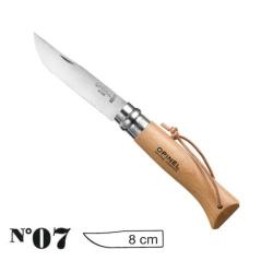 Opinel numéro 7 le Baroudeur , lame inox 8 cm Manche hêtre vernis