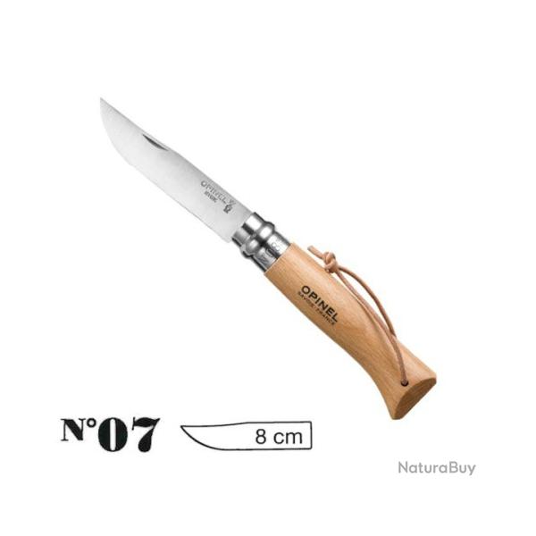 Opinel numro 7 le Baroudeur , lame inox 8 cm Manche htre vernis