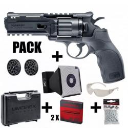 SUPER PACK REVOLVER UX TORNADO Noir - 4.5mm BB - CO² + CIBLE + BILLES + MALLETTE