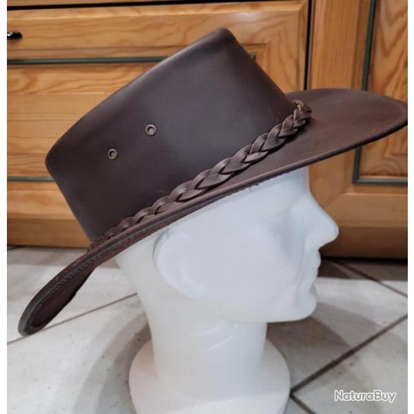 Chapeau en cuir de buffle marron LOVERGREEN