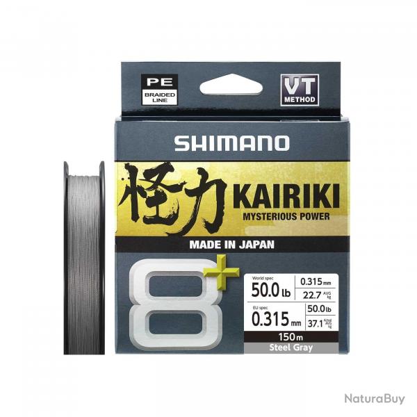 Tresse Shimano Kairiki 8 Plus 150m Grey 150m 0,19mm 13,4kg Gris