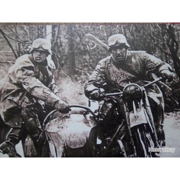 plaque tle soldats Allemands militaire moto  Side-car dcoration