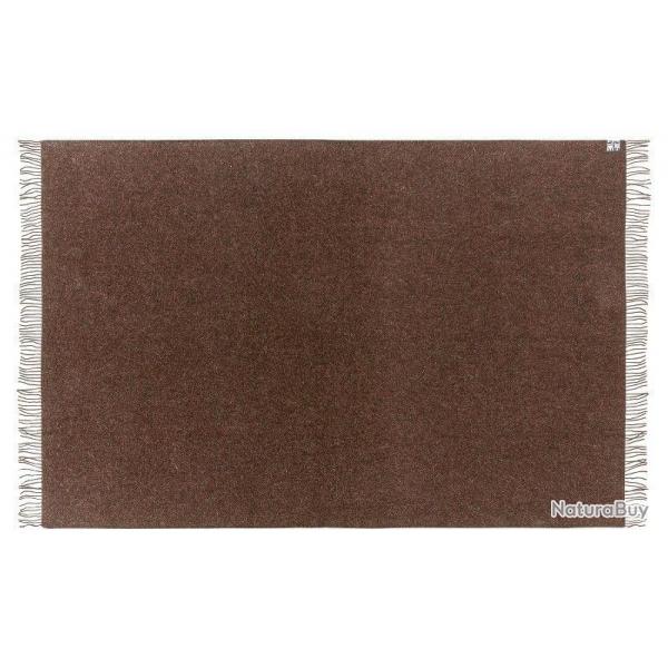 Plaid Alpaga et pure laine vierge unie marron