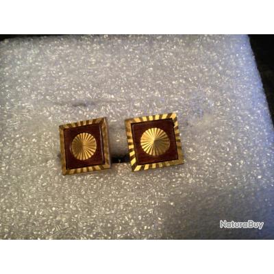 Boutons De Manchette Plaqué Or - Cufflinks Occasion 1,5cm | Traces D'Usage