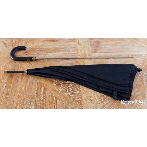 SUPERBE PARAPLUIE EPEE de COMBAT GRANDE MARQUE MAISON FAYET PARIS  Cuir et Bambou prix cass !