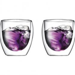 BEL2196 SET DE 2 VERRES BODUM "PAVINA" DOUBLE PAROI 25CL MAINTIENT AU FROID OU AU CHAUD NEUF