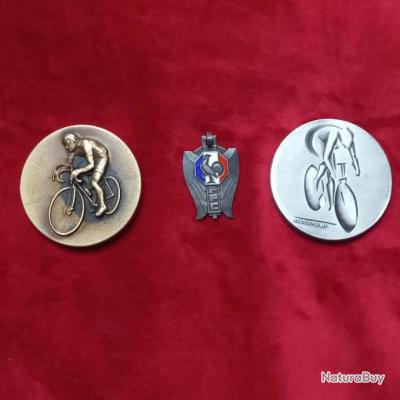 Lot De 3 Médailles Cyclisme Crédit Agricole - Années 80 - Club Français