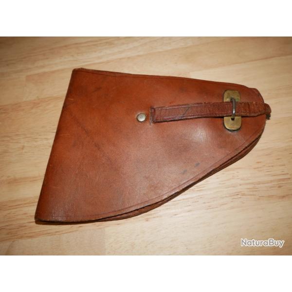 Holster cuir fauve pour 7.65mm petit modle (MAB C, Browning 1910, petit Unique)