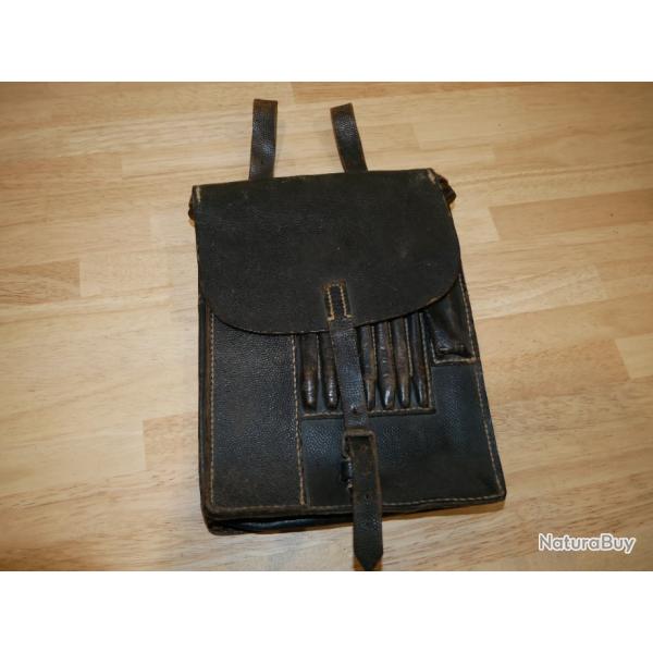 Porte carte Allemand WW2 en cuir noir pour la WEHRMACHT