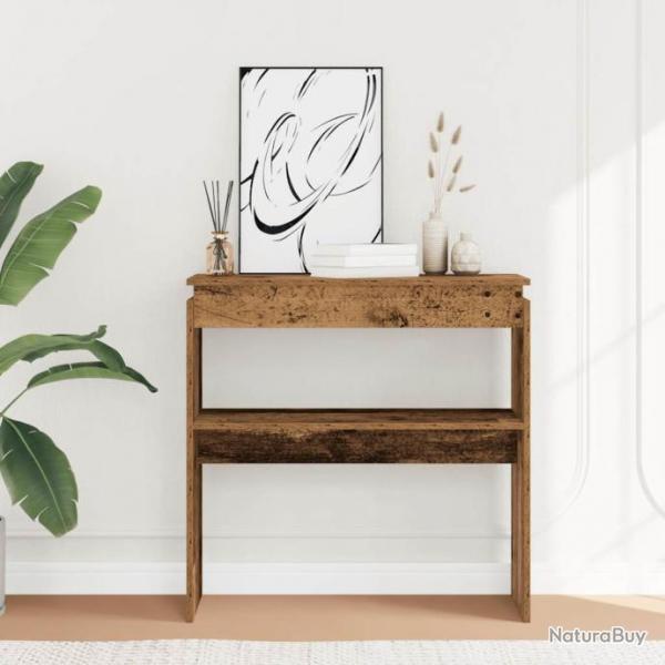 Table console vieux bois 80 x 30 x 80 cm bois d'ingnierie