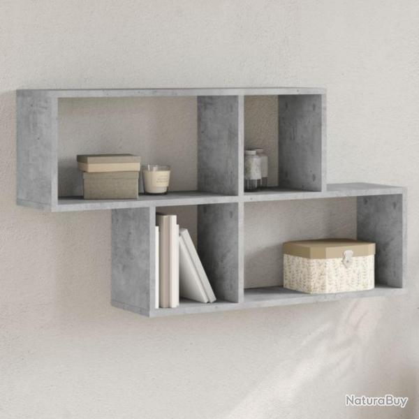 tagre murale gris bton 100x20x53 cm bois d'ingnierie