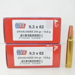 1 Boite de Balles Calibre 9,3x62 GPA BLINDEE 244gr