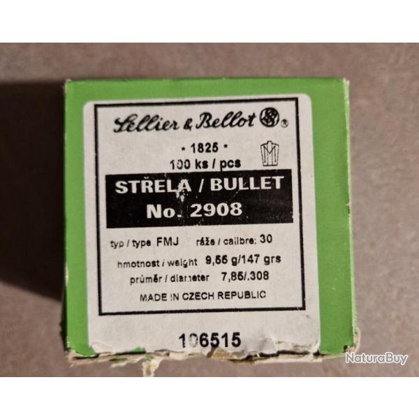 100 ogives Sellier&Bellot 147 grains cal.308