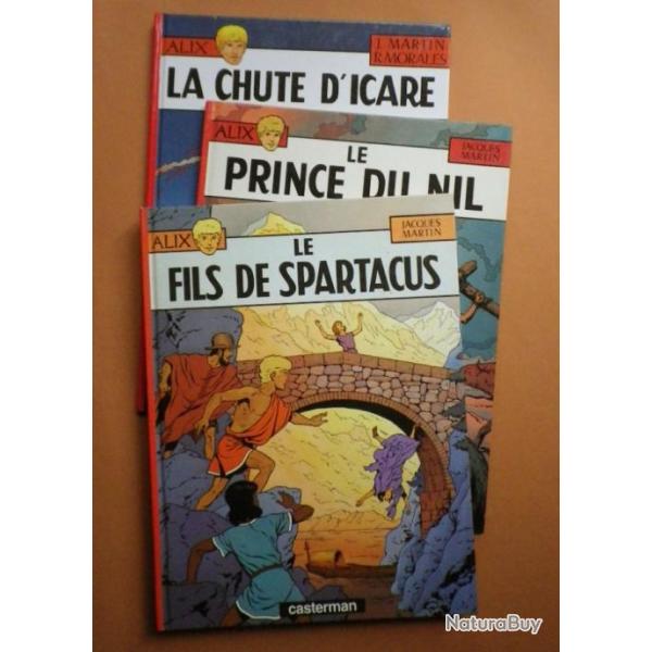 3 B.D. Alix : La chute d'Icare, le prince du Nil, le fils de Spartacus.