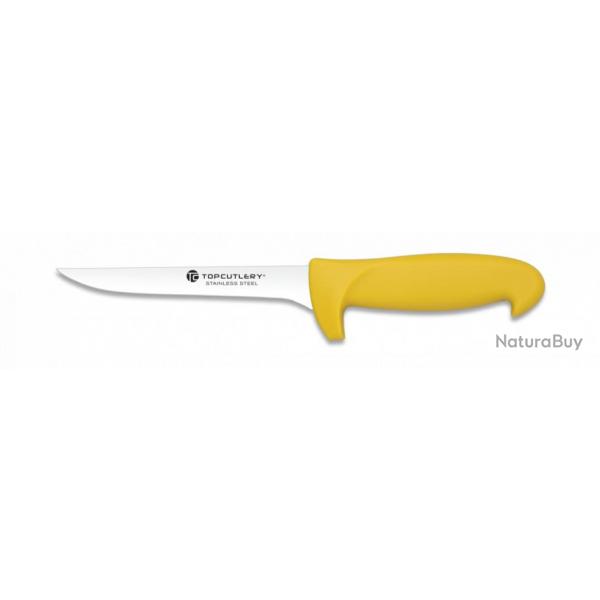 Couteau dsosseur manche polymer jaune et lame fine de 16cm