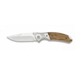 Couteau pliant de chasse moderne manche bois Zebrano et lame de 8.5cm