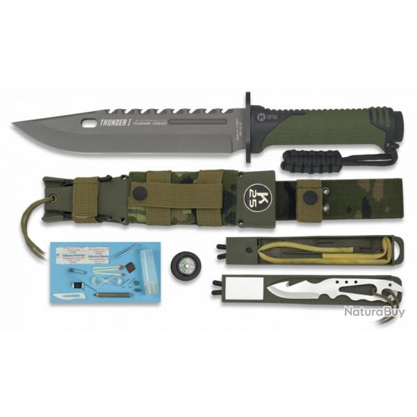 Couteau tactique de survie K25 Thunder I Camo avec lame de 20cm