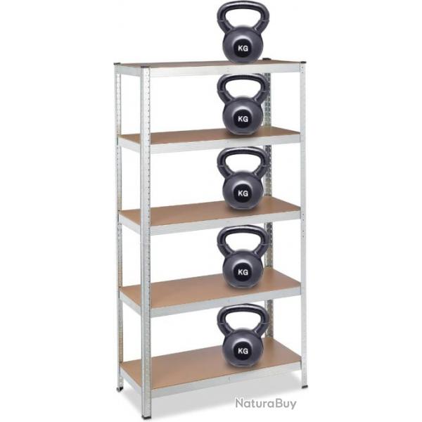 Heavy Duty Shelving Unit, HLD 180x90x45 cm, Capacity 1325 kg, 5 Tiers, Cellar, Basement, Garage