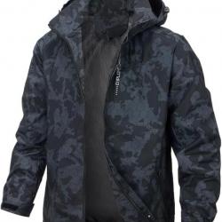 Coupe vent imperméable - Tailles M à 4XL - Camouflage noir - Livraison rapide