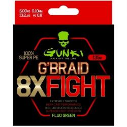 Tresse Gunki G'Braid 8X Fight Vert Fluo 135m 6kg 135m Vert Fluo 0,10mm