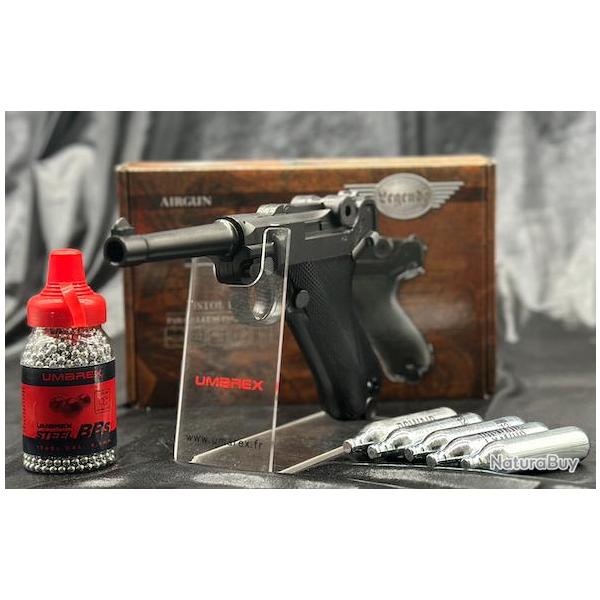 Pack Prt A Tirer PISTOLET P08 LEGEND CO2 CAL BB/4.5MM