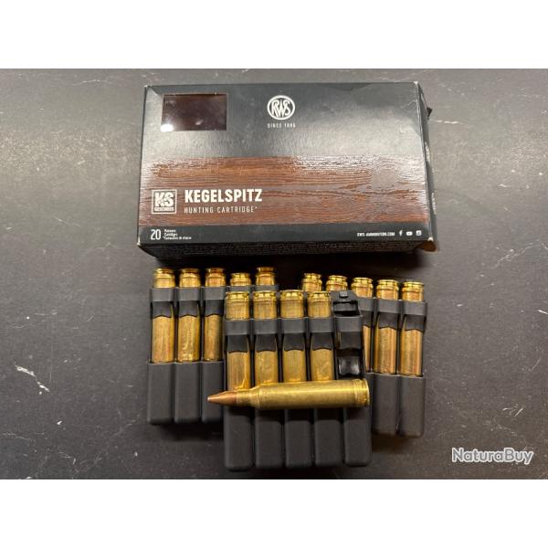 15 munitions RWS KS 7 mm rem mag 10,5g 162gr