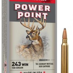 Déstockage ! - Munition Winchester 243 Win. Power Point 6.5g 100gr x2 boites