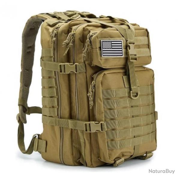 Sac  Dos 45L Tactique Militaire Impermable Randonne Chasse Pche Trekking Alpinisme Kaki