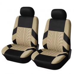 Ensemble de Housses de Siège Avant de Voiture 4 Pièces Universel Lavable Beige