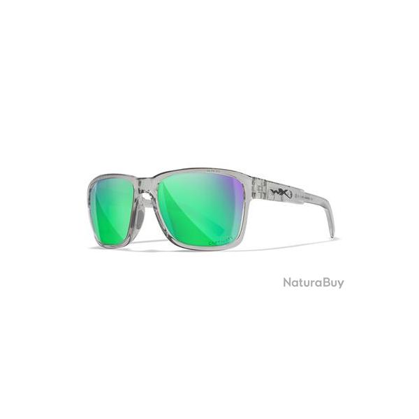 LUNETTES TREK CAPTIVATE POLARIZED GREEN MIRROR / GLOSS CRYSTAL LIGHT GREY FRAME (AC6TRK07)