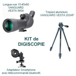 Kit longue vue 15-45x60 VESTA 560A et trépied VESTA 203AP et adaptateur smartphone bluetooth