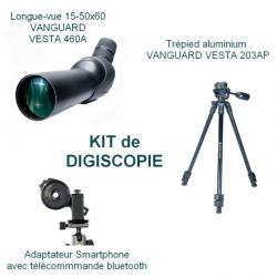 Kit longue vue 15-50x60 VESTA 460A et trépied VESTA 203AP et adaptateur smartphone bluetooth