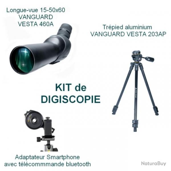 Kit longue vue 15-50x60 VESTA 460A et trpied VESTA 203AP et adaptateur smartphone bluetooth