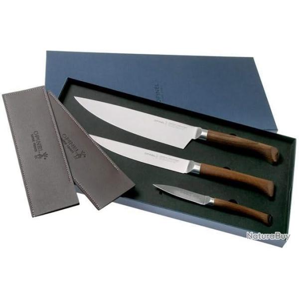 Opinel Coffret Trio Les Forgés 1890 - 3 Couteaux de Cuisine 100 % Forgés