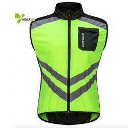 Gilet de Sécurité Veste Coupe-Vent Réfléchissante Ultra Légère Jaune Fluo