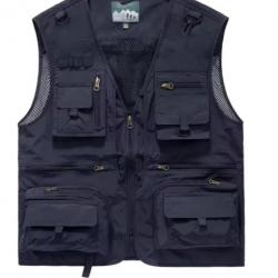 Veste Multifonctionnelle avec Col en V et Doublure Respirante Bleu