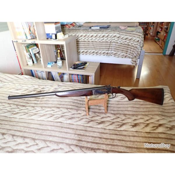 Fusil AYA  un coup, cal. 12/70 - Bon tat - Canon lisse et court type SLUG - Chien extrieur.