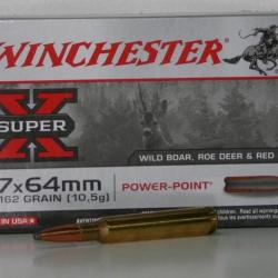 MUNITIONS WINCHESTER POWER POINT 162GR CAL. 7X64 X20