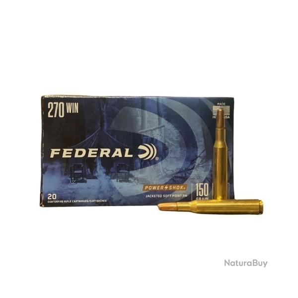 Munitions FEDERAL cal.270win power shok 150gr sp par 20