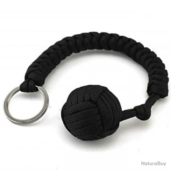 Porte-cls de dfense "monkey fist" - Noir