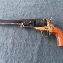 Colt 1851 Navy laiton (rare) barillet gravé Cal 36 PN réplique Uberti 1977