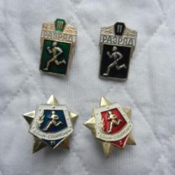 lot de 4 épinglettes insignes sportifs russes