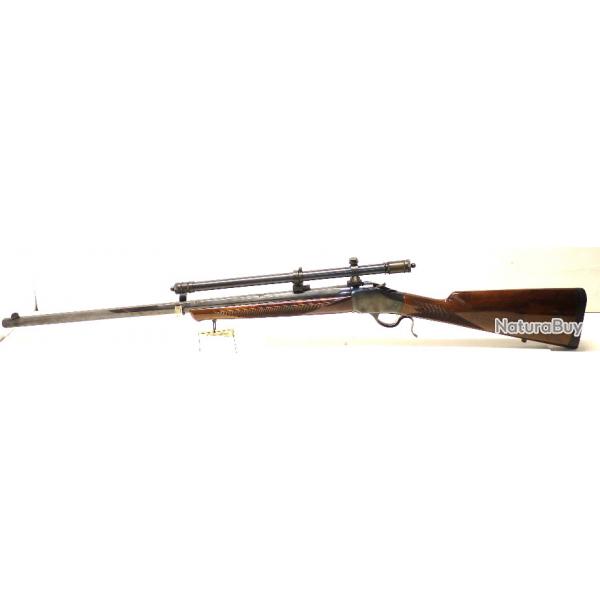 OCCASION CARABINE BROWNING MODELE 1885 - CAL 45/70GVT - CANON OCTOGONAL DE71CM - LUNETTE